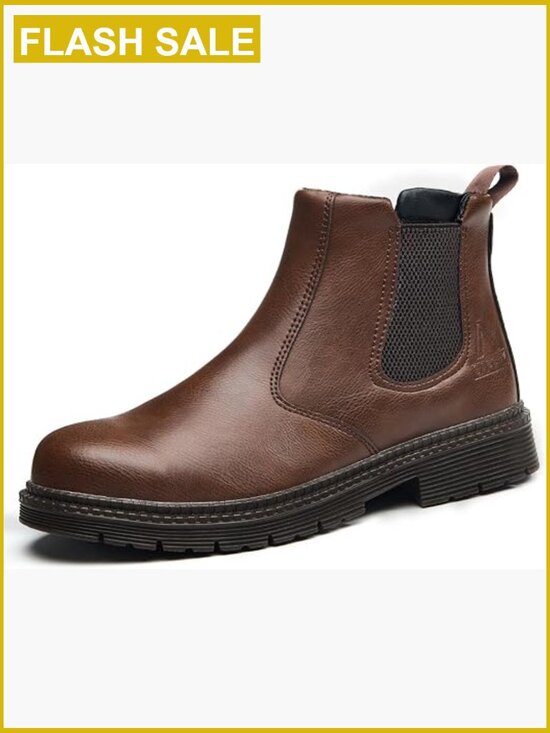 Steel Toe Chelsea Boots Men Work Construction Safety Waterproof Lightweight